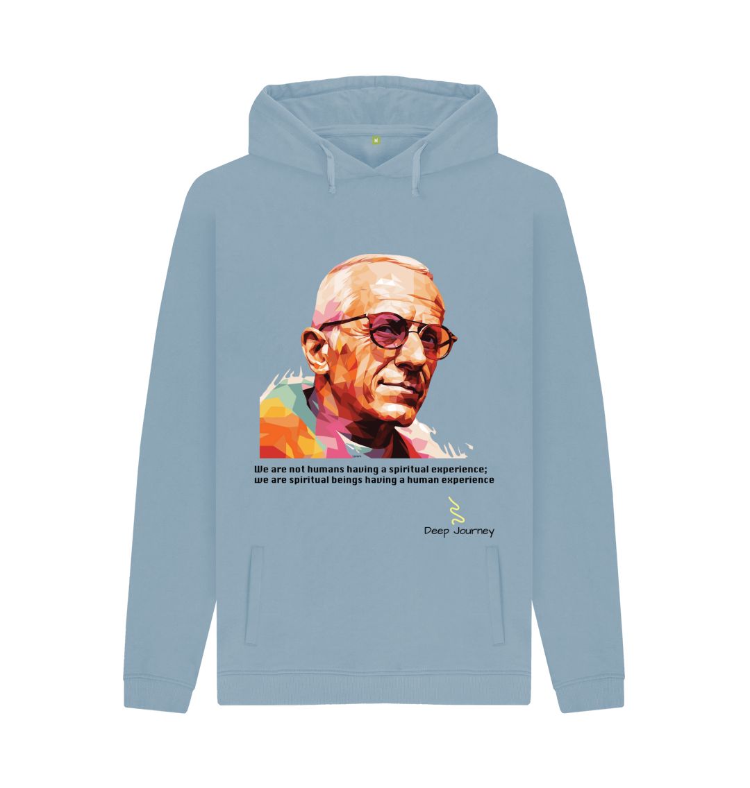 Stone Blue Spiritual Being | Mens Hoodie | 100% Cotton